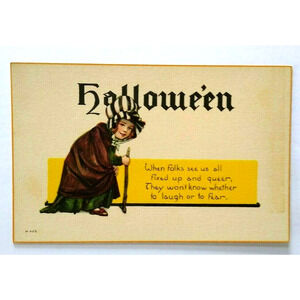 Halloween Postcard Nash Series H 425 When Folks See Us All Fixed Up